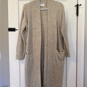 Old Navy Taupe Ribbed Cardigan Sweater